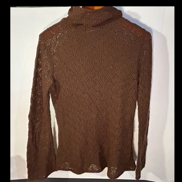 Magaschoni Long Sleeve Open Knit Cashmere Sweater Brown Size L - Picture 8 of 12